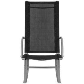 vidaXL Garden Rocking Chairs 2 pcs Steel and Textilene Black