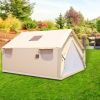 VEVOR Large Canvas Tent 12x14ft, Wall Tent with PVC Storm Flap, Canvas Wall Tents Waterproof