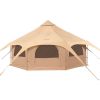 VEVOR Canvas Tent, 4 Seasons 5 m/16.4 ft Bell Tent, Canvas Tent for Camping with Stove Jack, Breathable Yurt Tent for up to 8 People