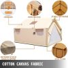 VEVOR Large Canvas Tent 12x14ft, Wall Tent with PVC Storm Flap, Canvas Wall Tents Waterproof