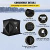 VEVOR 2-3 Person Ice Fishing Shelter, Pop-Up Portable Insulated Ice Fishing Tent, Waterproof Oxford Fabric