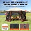 VEVOR Pop Up Gazebo Tent, Pop-Up Screen Tent 6 Sided Canopy Sun Shelter with 6 Removable Privacy Wind Cloths & Mesh Windows